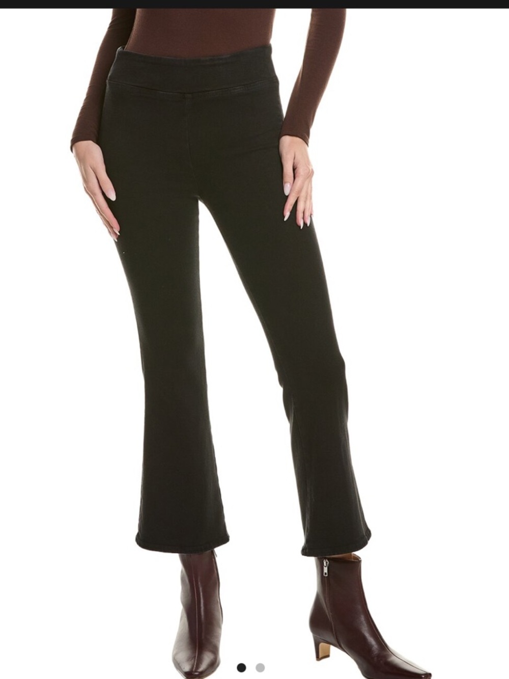 NWOT FRAME Jet Set Crop Mini Bootcut Pull-On Jeans In Black Size 2 - Picture 3 of 17